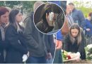Publikohen pamje nga ceremonia e varrimit të stilistit Festim Isufi – bashkëshortja e tij shfaqet me plag në dorë