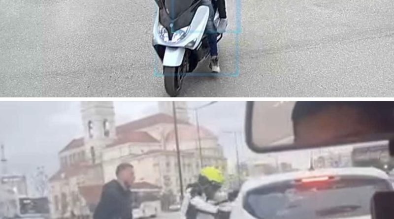 Zbritën nga motori dhe sulmuan një veturë, Policia po kërkon dy personat me motor