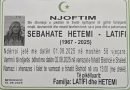 Vdes Sebahate Hetemi – Latifi, motra e heroinës Fatime Hetemi – varrimi bëhet nesër në Bistricë