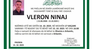 E dhimbshme: Sot i jepet lamtumira e fundit 17-vjeçari që humbi jetën tragjikisht ditën e djeshme