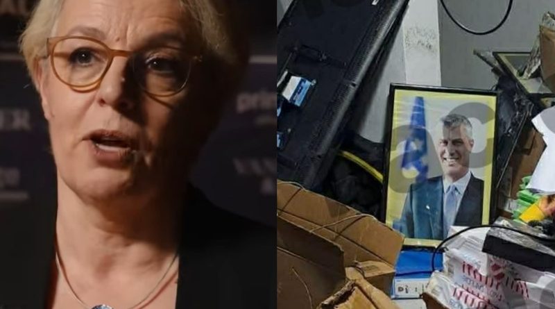 Donika Gërvalla s’ka turp! Fotografinë e Hashim Thaçit në MPJD e gjuan në mbeturina – thyen rregullat e protokollit (PAMJE)